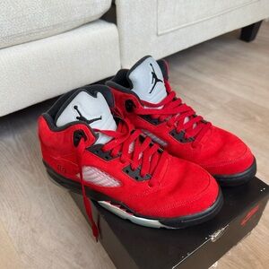 Jordan Kids Red and Black Sneakers